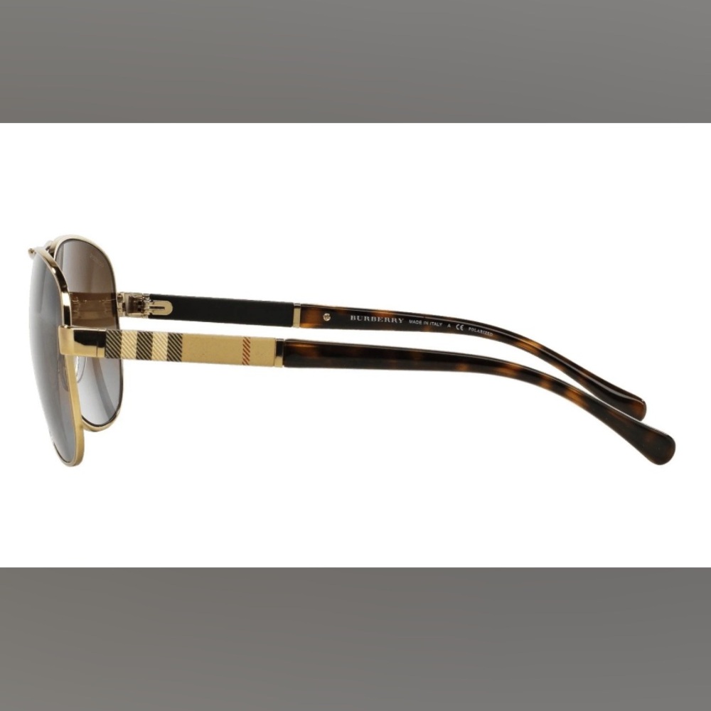 Burberry Brown and Gold Aviator Sunglasses - Picture 2 of 11
